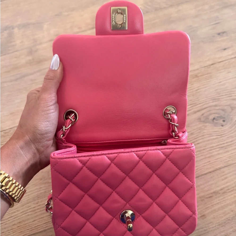 Chanel Vibrant Pink Quilted Mini Bag - Picture 6 of 8